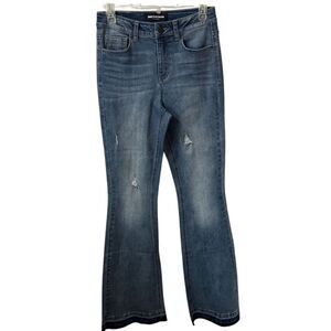 Black‎ Pearl Denim LA Distressed Flare Jeans Medium Wash Vintage Style 3